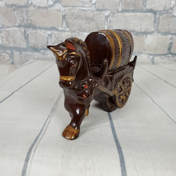 Vintage Redware Pottery Horse  and Buggy Decanter - Picture 2 of 7